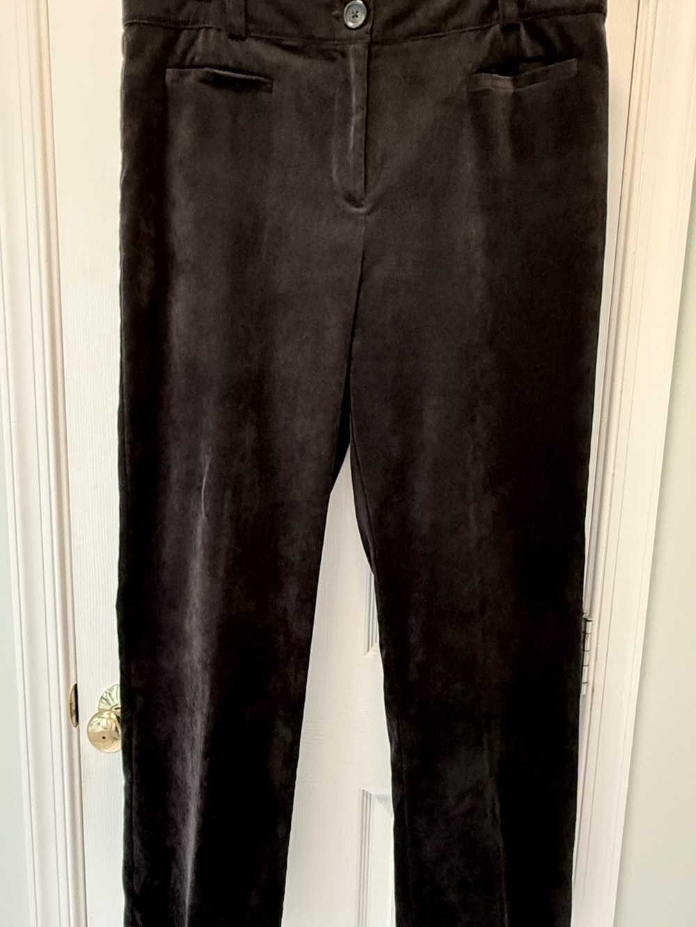 Kim Rogers Black Straight-Leg Corduroy Pants 16